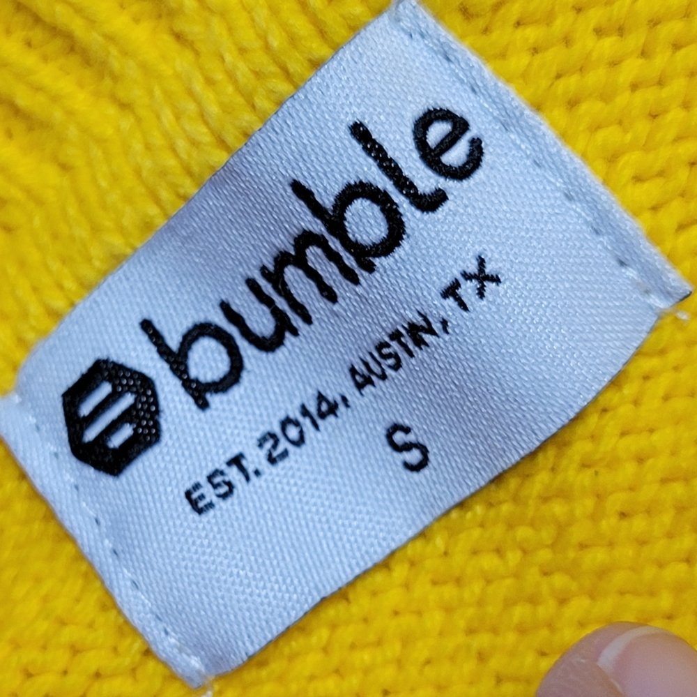 Bumble NWOT Yellow Collegiate Look Sweater Size Small - Picture 4 of 4